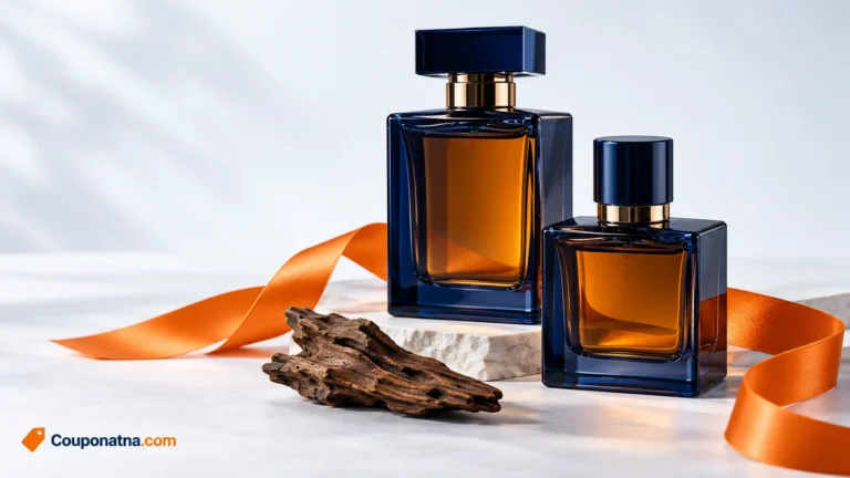 زجاجات عطر رجالي وصندوق هدية دون شعارات ماركات