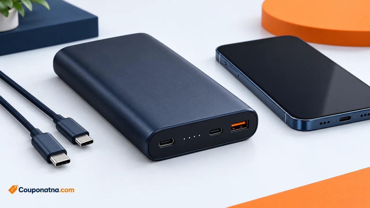 منافذ شحن باور بانك وكابلات USB-C متوافقة